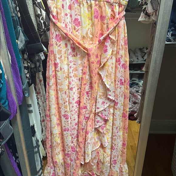 Floral Ruffle Wrap Dress - Picture 2 of 4